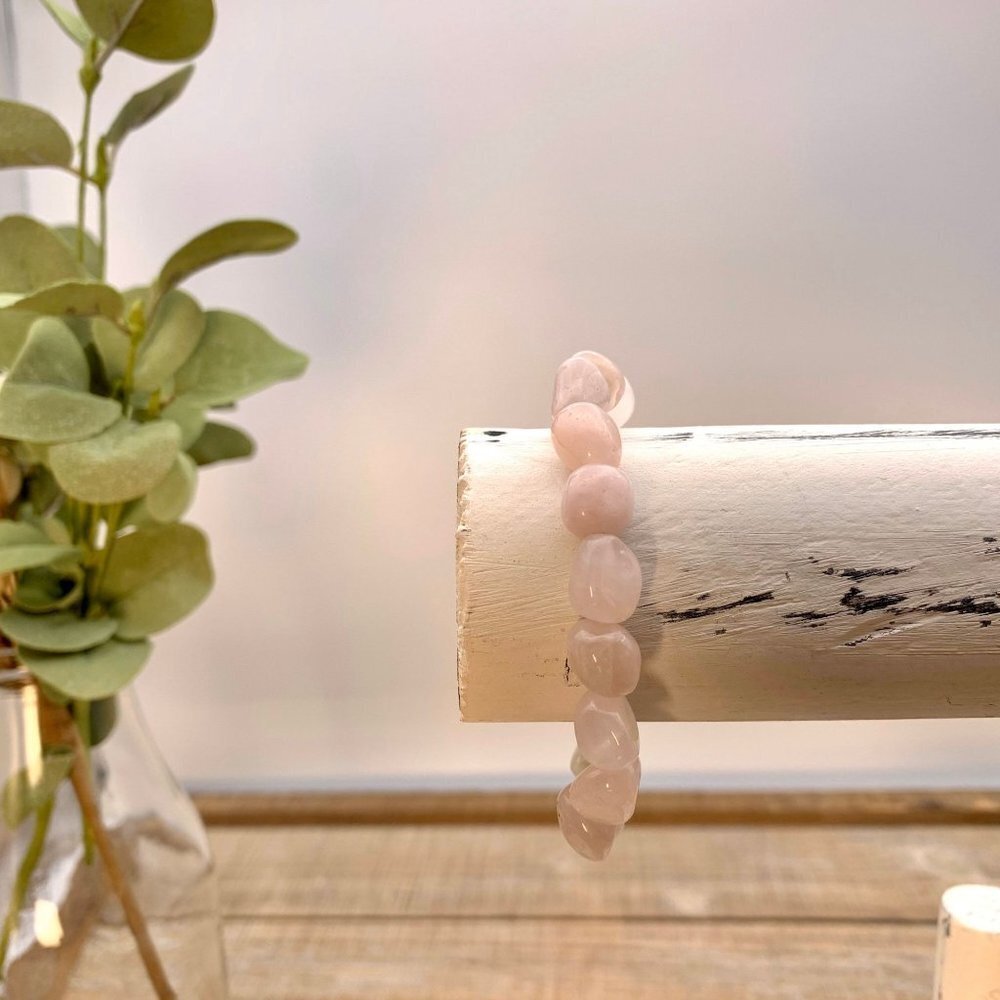 Rose Quartz Chakra Boho Stretch Bracelet, The Stone of Love, Anniversary Gift Id - Picture 9 of 9